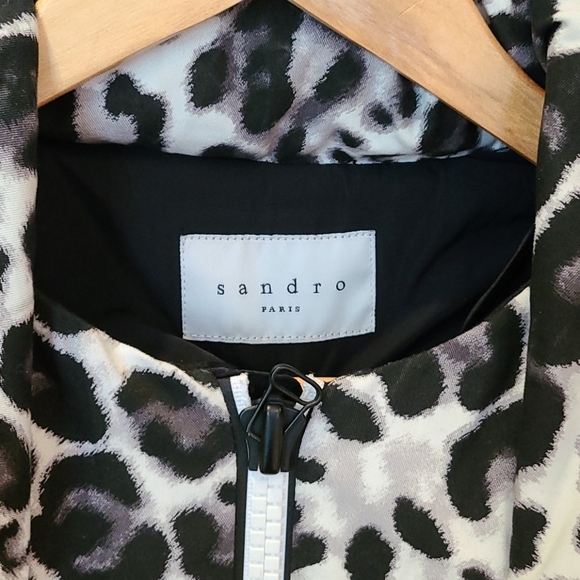 SANDRO animal print rain jacket - size small - Picture 2 of 4
